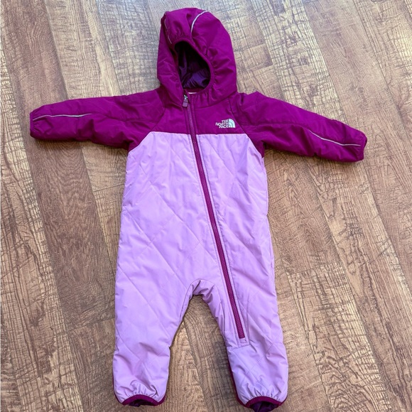 The North Face Kids' Purple and Pink One Piece Footie - Picture 1 of 4